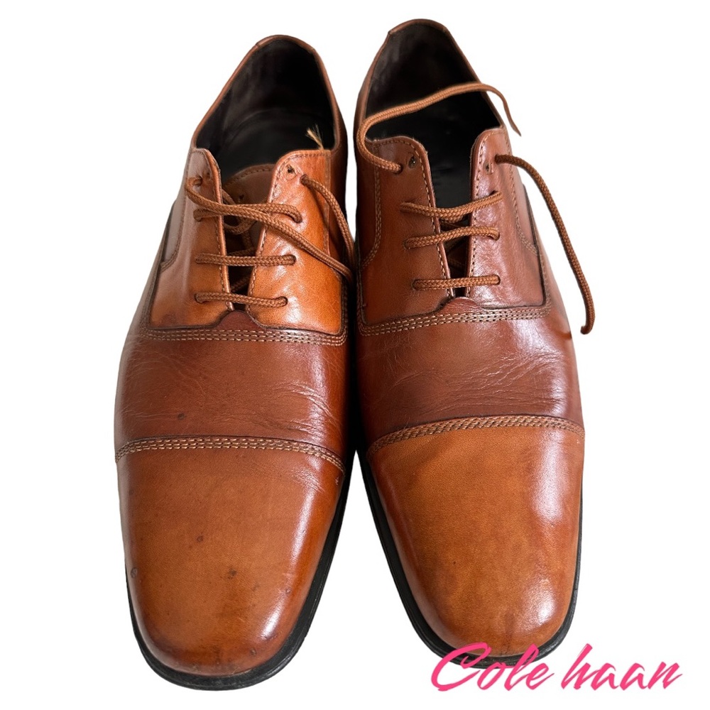 Cole Haan Dress Wingtip Oxford Shoes Mens Brown Leather Size 9 M